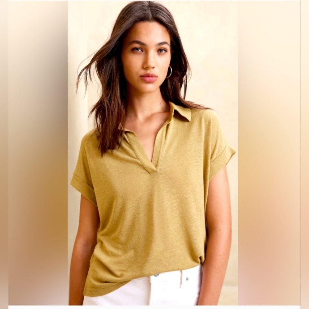 Banana Republic Linen-Blend Polo NWT  Size M